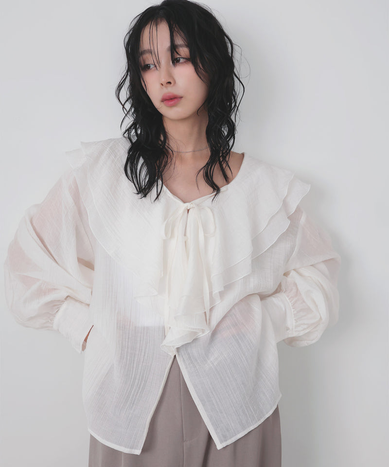 シアーラッフルブラウス – LIAN