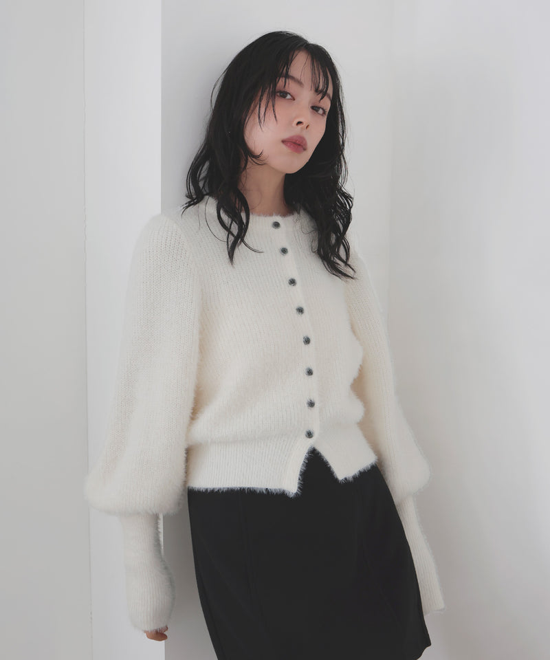 シャギーボリュームスリーブカーディガン