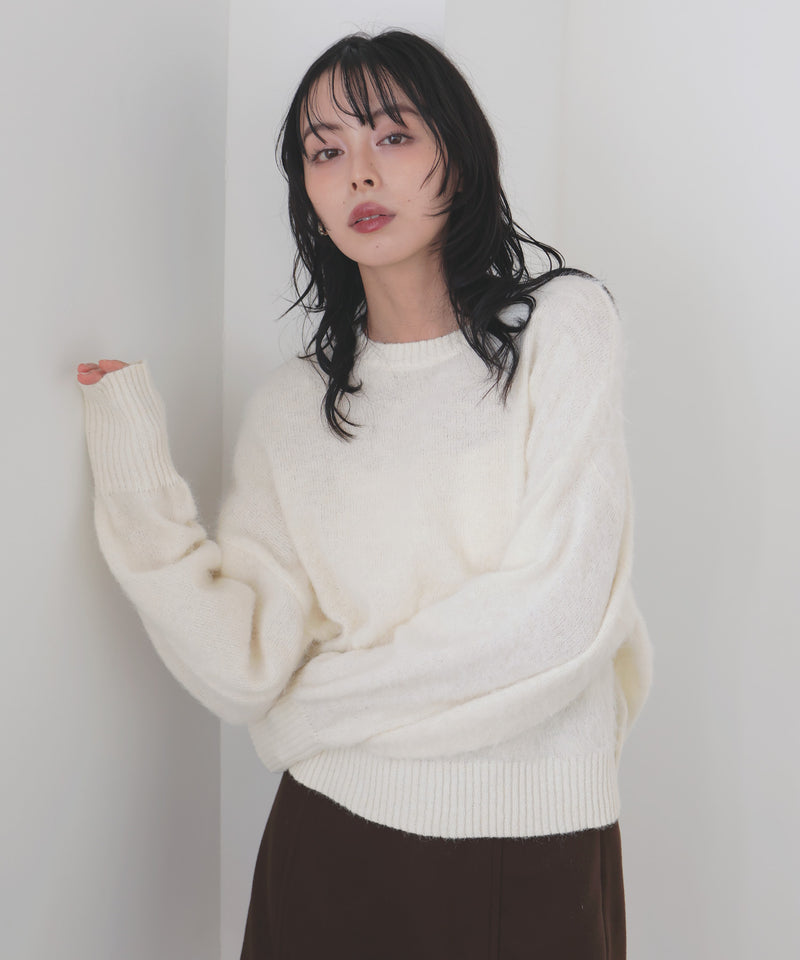 モヘアシャギーニットプルオーバー