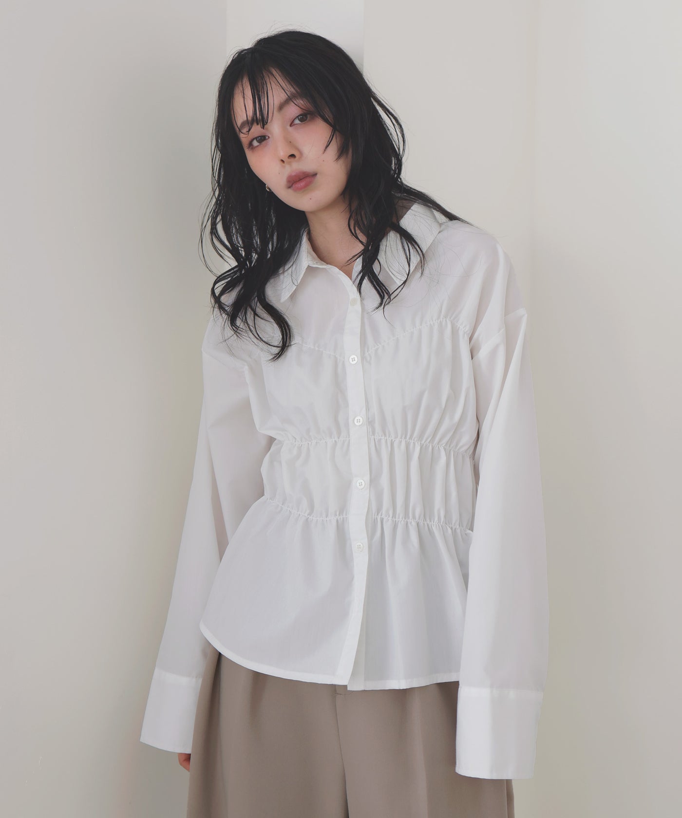 シャーリングビスチェデザインシャツ – LIAN