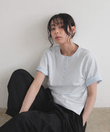 バイカラーヘンリーネックＴシャツ