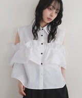 【6月中旬予約販売】2wayフリルノースリーブシャツ