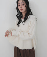 モヘアペプラムクルーネックプルオーバー