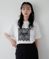 【接触冷感】レースレイヤードロゴTシャツ