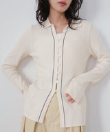 バイカラーラインポロニット