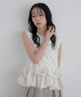 フリルヘムドッキングトップス
