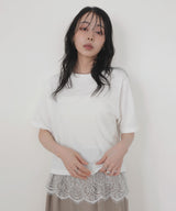【UVカット＆接触冷感】レースレイヤードTシャツ