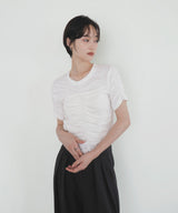 【7月下旬予約商品】シャーリングアシンメトリーTシャツ