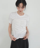 【7月下旬予約商品】シャーリングアシンメトリーTシャツ
