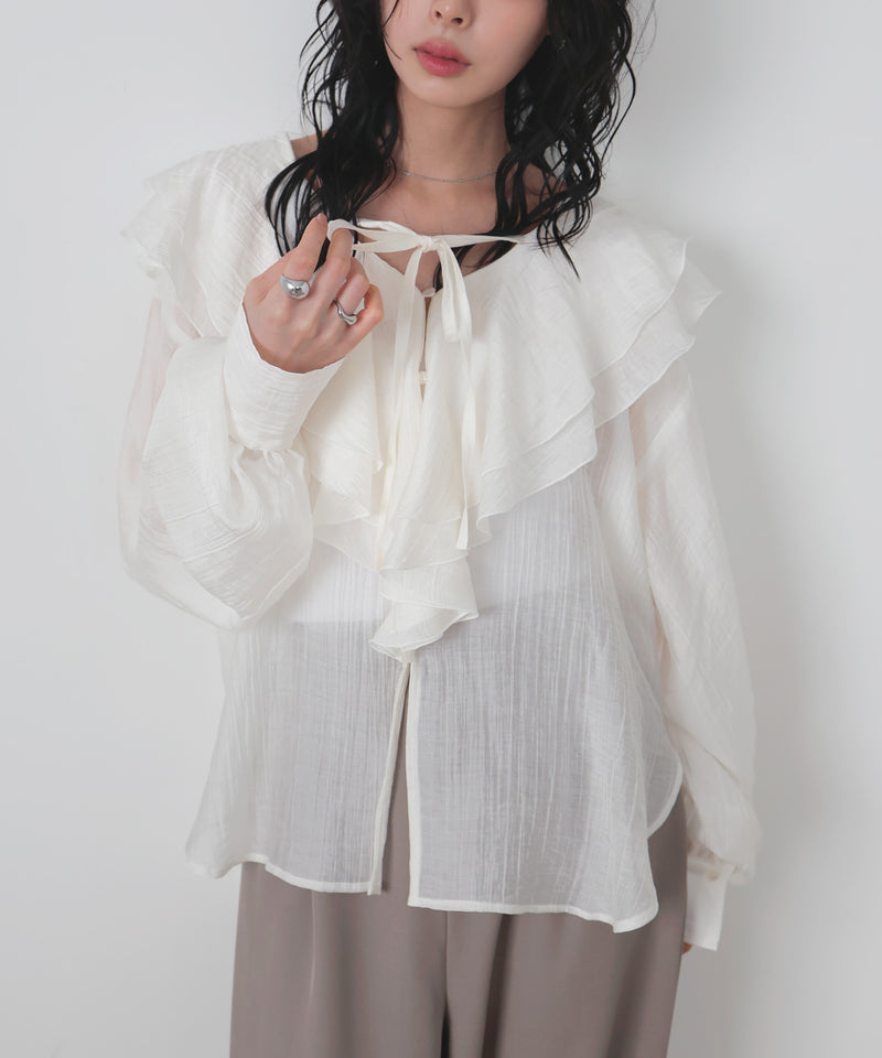 シアーラッフルブラウス – LIAN