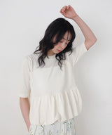 ハーフスリーブペプラムニット