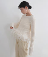 フリンジペプラムニット