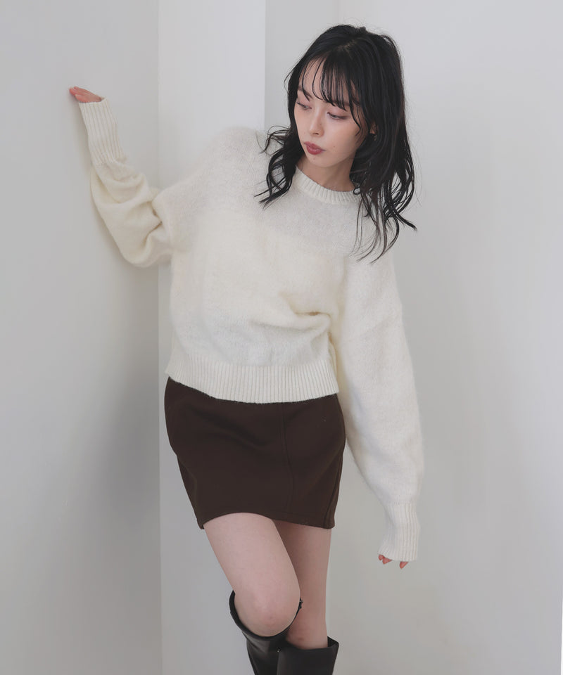 モヘアシャギーニットプルオーバー