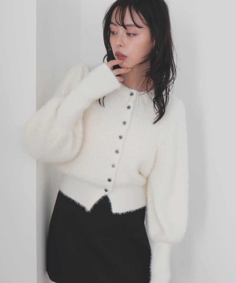 シャギーボリュームスリーブカーディガン