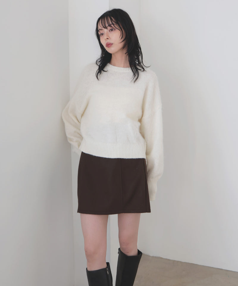 モヘアシャギーニットプルオーバー