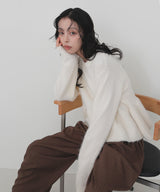モヘアペプラムクルーネックプルオーバー