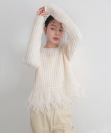 フリンジペプラムニット