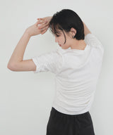 【7月下旬予約商品】シャーリングアシンメトリーTシャツ