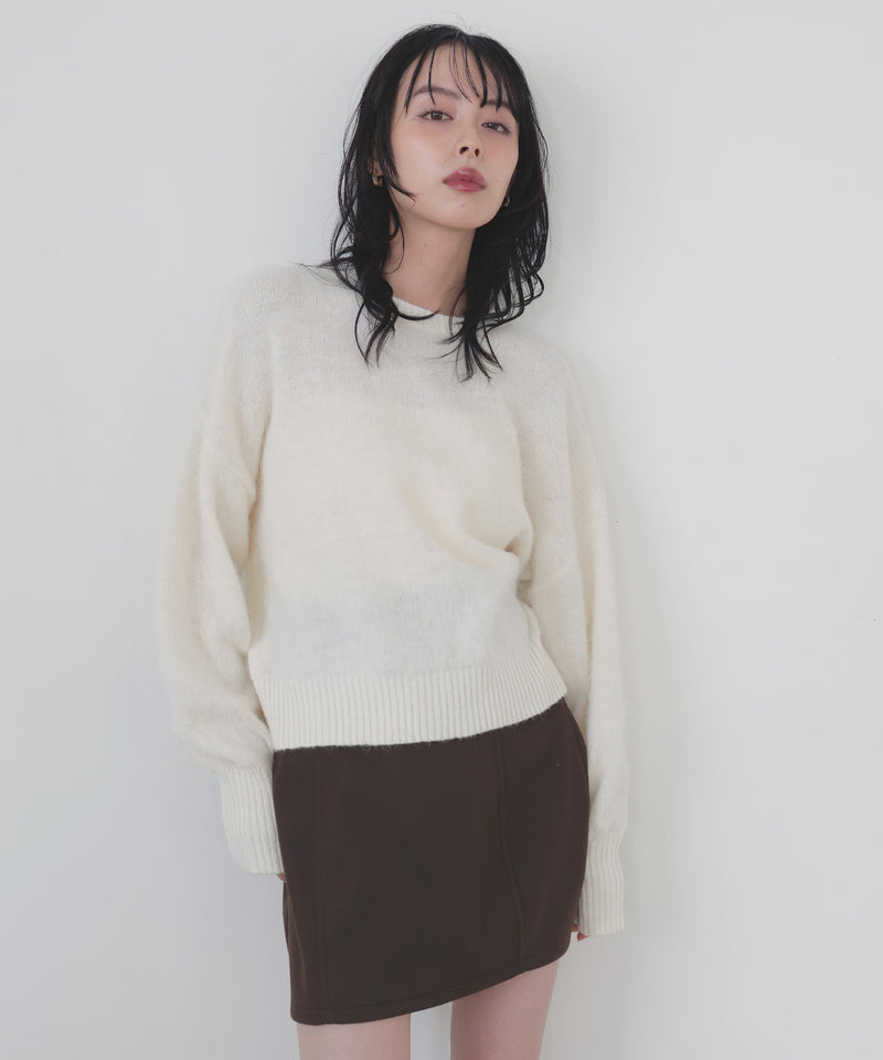 モヘアシャギーニットプルオーバー