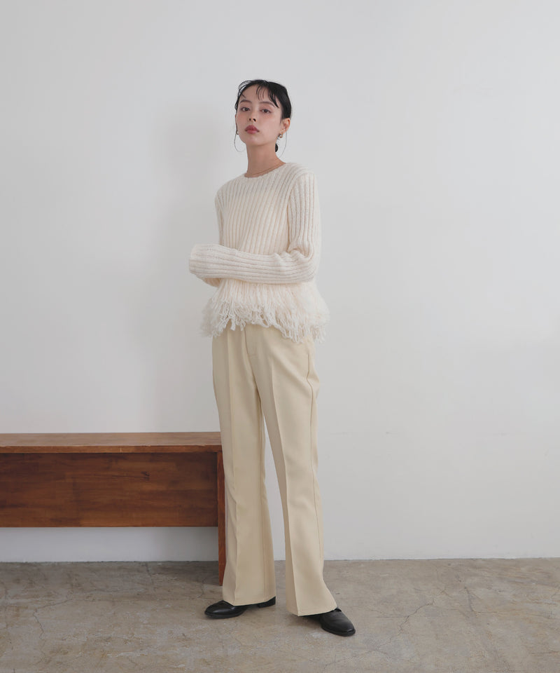 フリンジペプラムニット