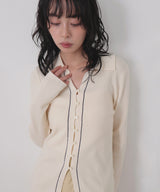 バイカラーラインポロニット