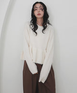 モヘアペプラムクルーネックプルオーバー