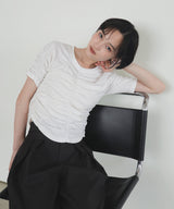 【7月下旬予約商品】シャーリングアシンメトリーTシャツ