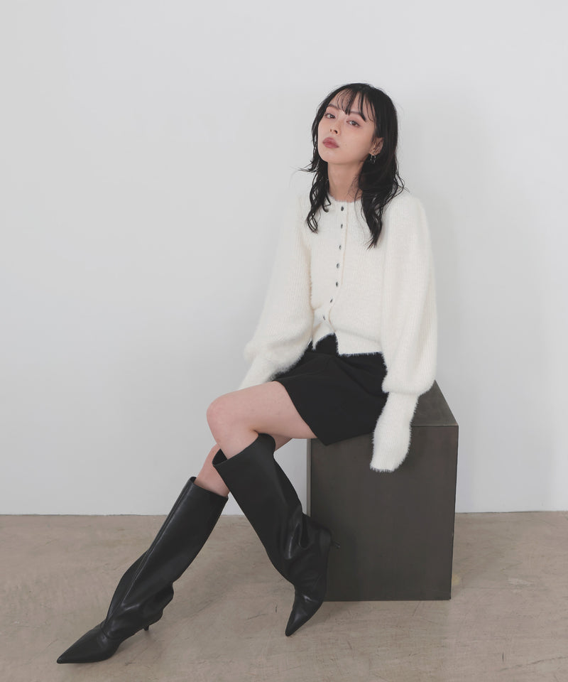 シャギーボリュームスリーブカーディガン