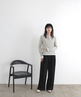 ボーダーリブヘンリーネックプルオーバー