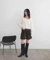 フェザーVネックニットプルオーバー