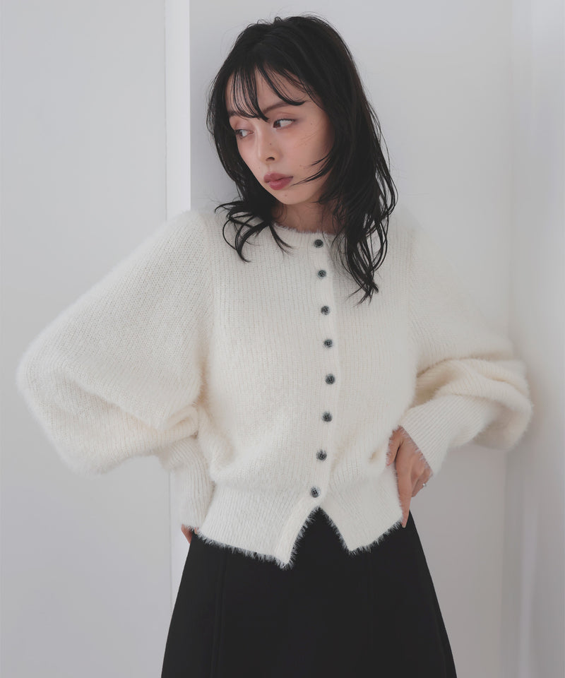 シャギーボリュームスリーブカーディガン