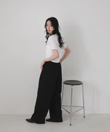 シャーリングアシンメトリーTシャツ