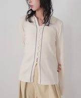 バイカラーラインポロニット