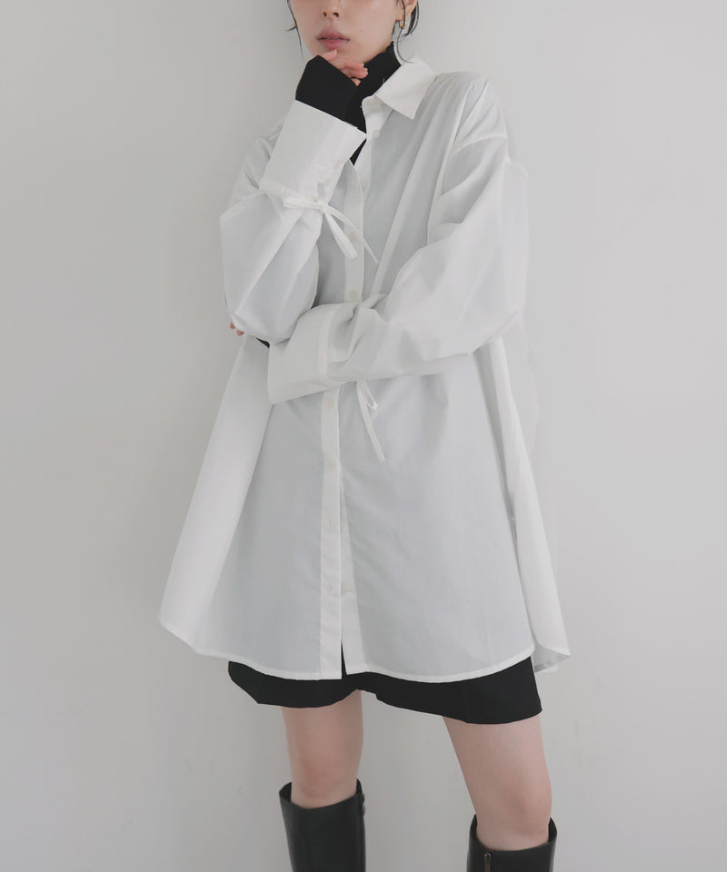 袖リボンチュニックシャツ