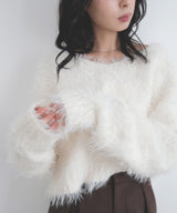 フェザーVネックニットプルオーバー