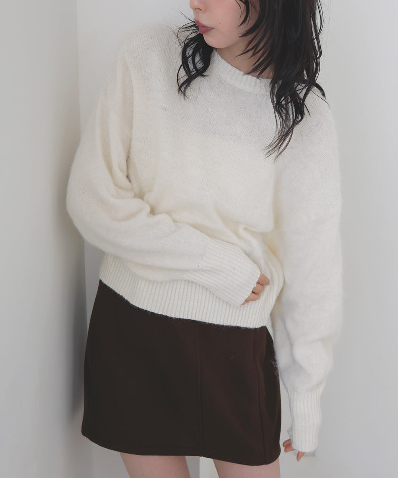 モヘアシャギーニットプルオーバー