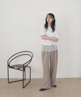 【UVカット＆接触冷感】レースレイヤードTシャツ