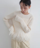 フリンジペプラムニット