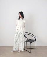 ハーフスリーブペプラムニット