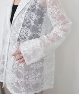 フラワーレースシャツジャケット