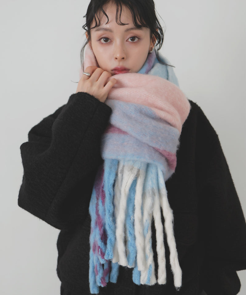 チェックストールマフラー