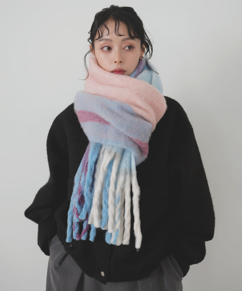 チェックストールマフラー