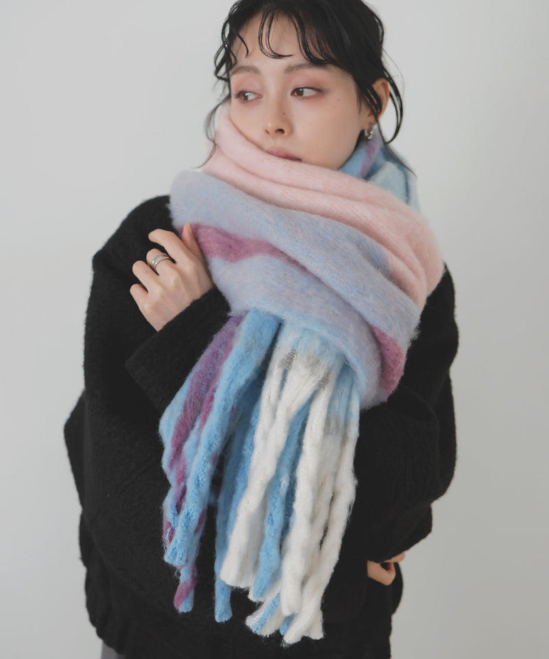 チェックストールマフラー