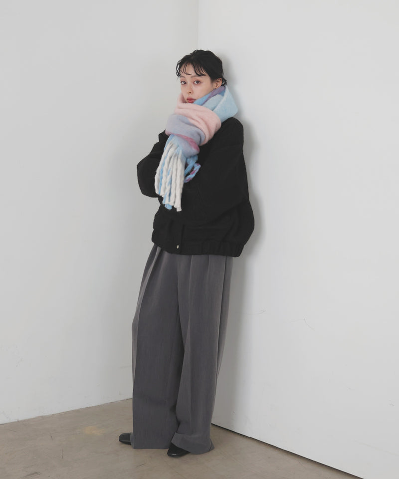 チェックストールマフラー