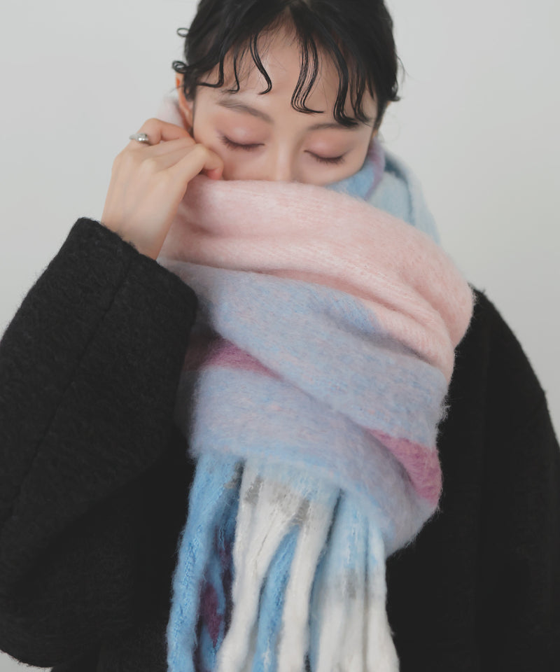 チェックストールマフラー