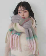 チェックストールマフラー