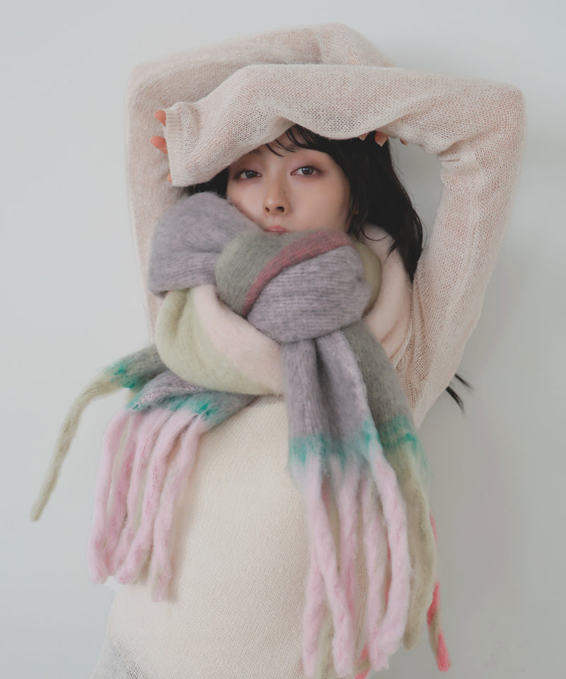 チェックストールマフラー