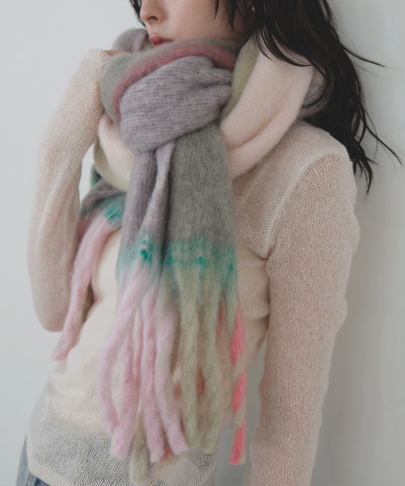 チェックストールマフラー