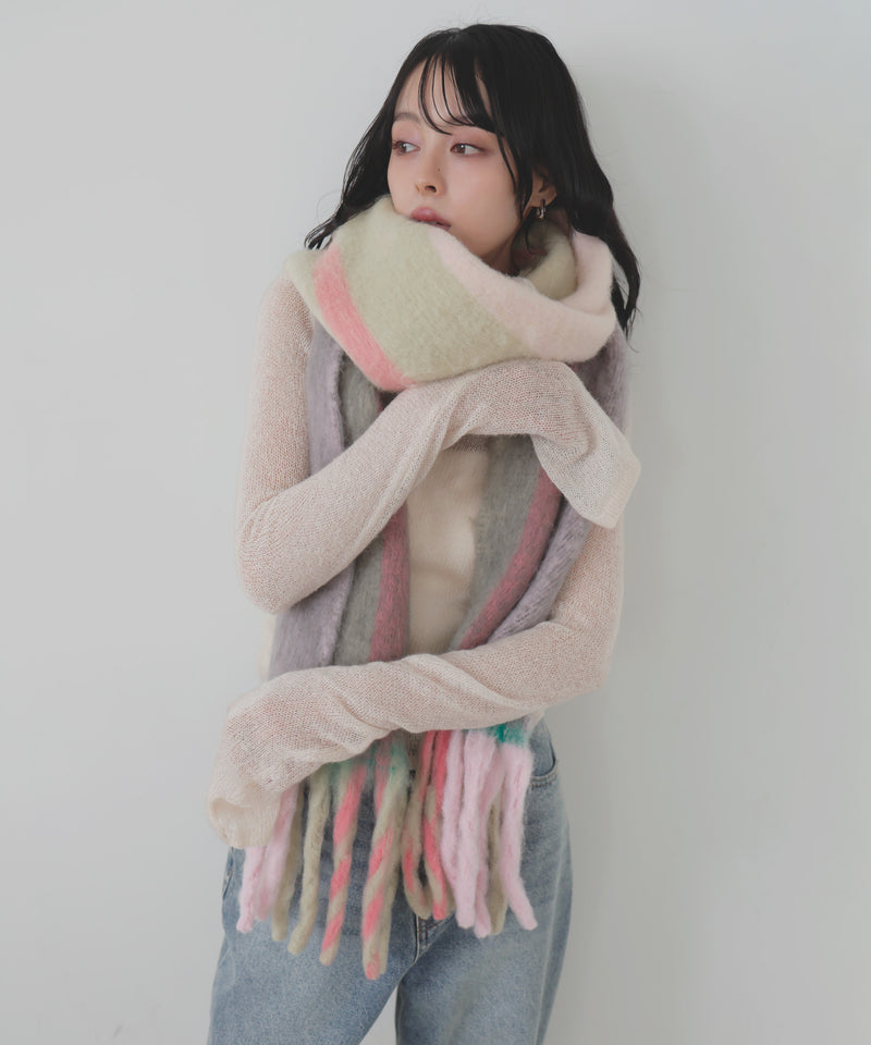 チェックストールマフラー