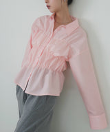 シャーリングビスチェデザインシャツ